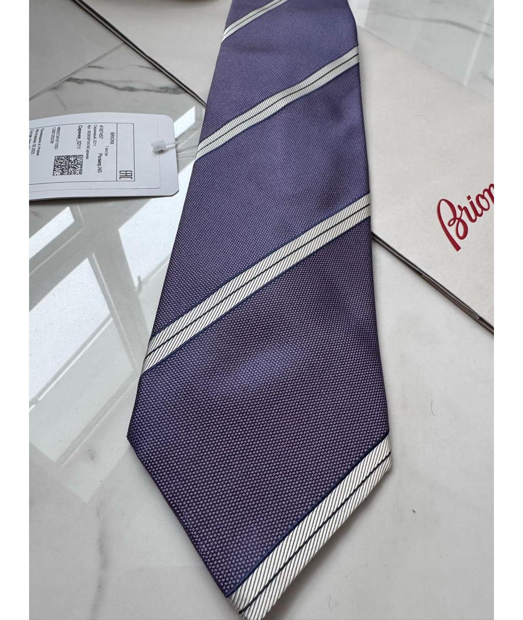 BRIONI Фиолетовый шелковый галстук, фото 3