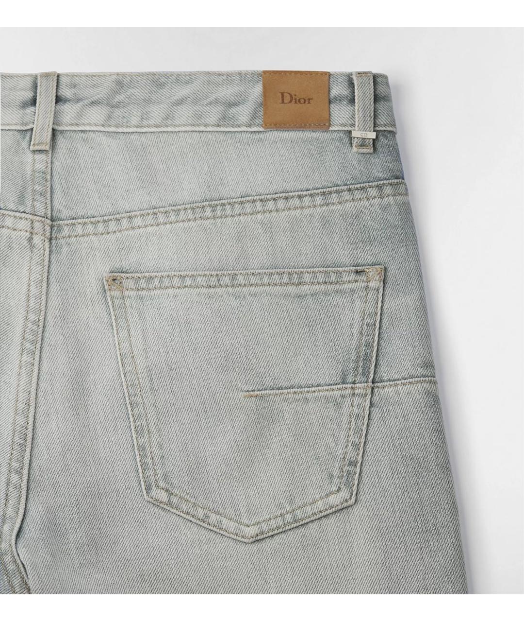 CHRISTIAN DIOR Голубые хлопковые прямые джинсы, фото 5