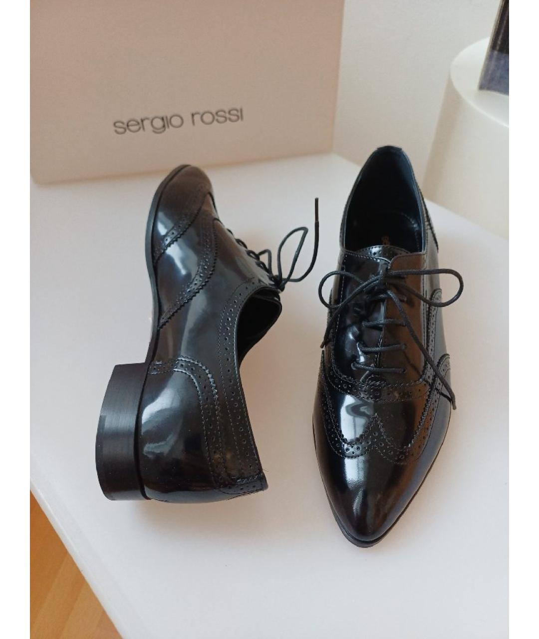SERGIO ROSSI Черные кожаные туфли, фото 2