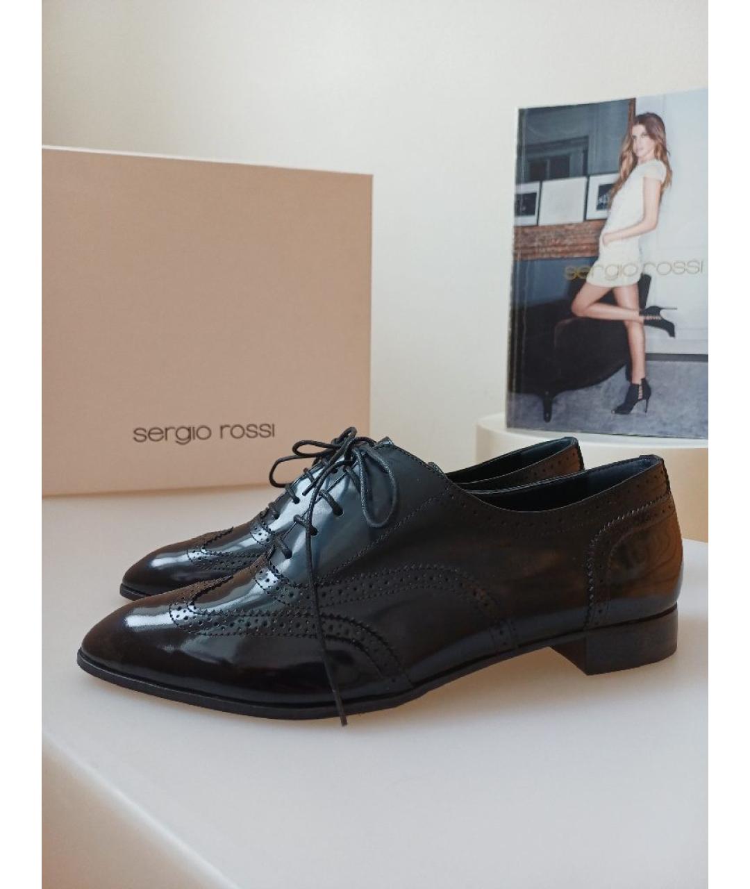 SERGIO ROSSI Черные кожаные туфли, фото 6