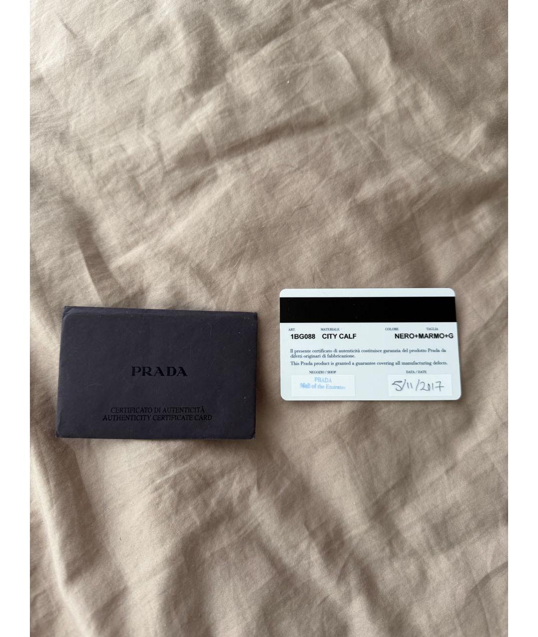 PRADA Черная кожаная сумка тоут, фото 6