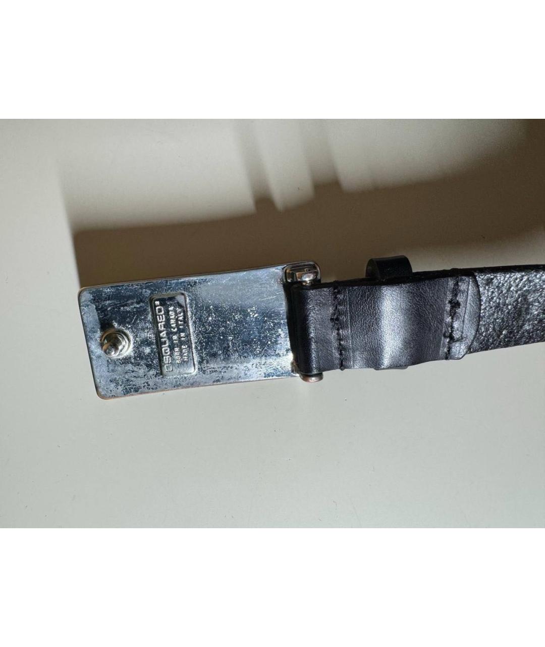 DSQUARED2 Черный кожаный ремень, фото 2
