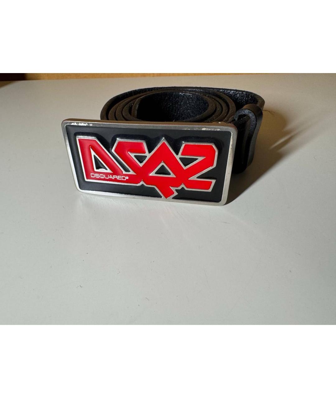 DSQUARED2 Черный кожаный ремень, фото 7