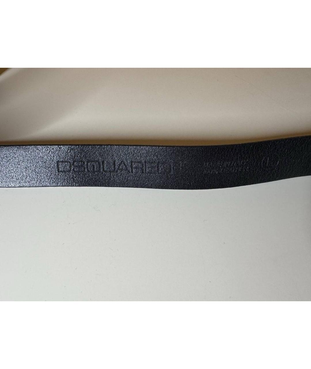 DSQUARED2 Черный кожаный ремень, фото 3