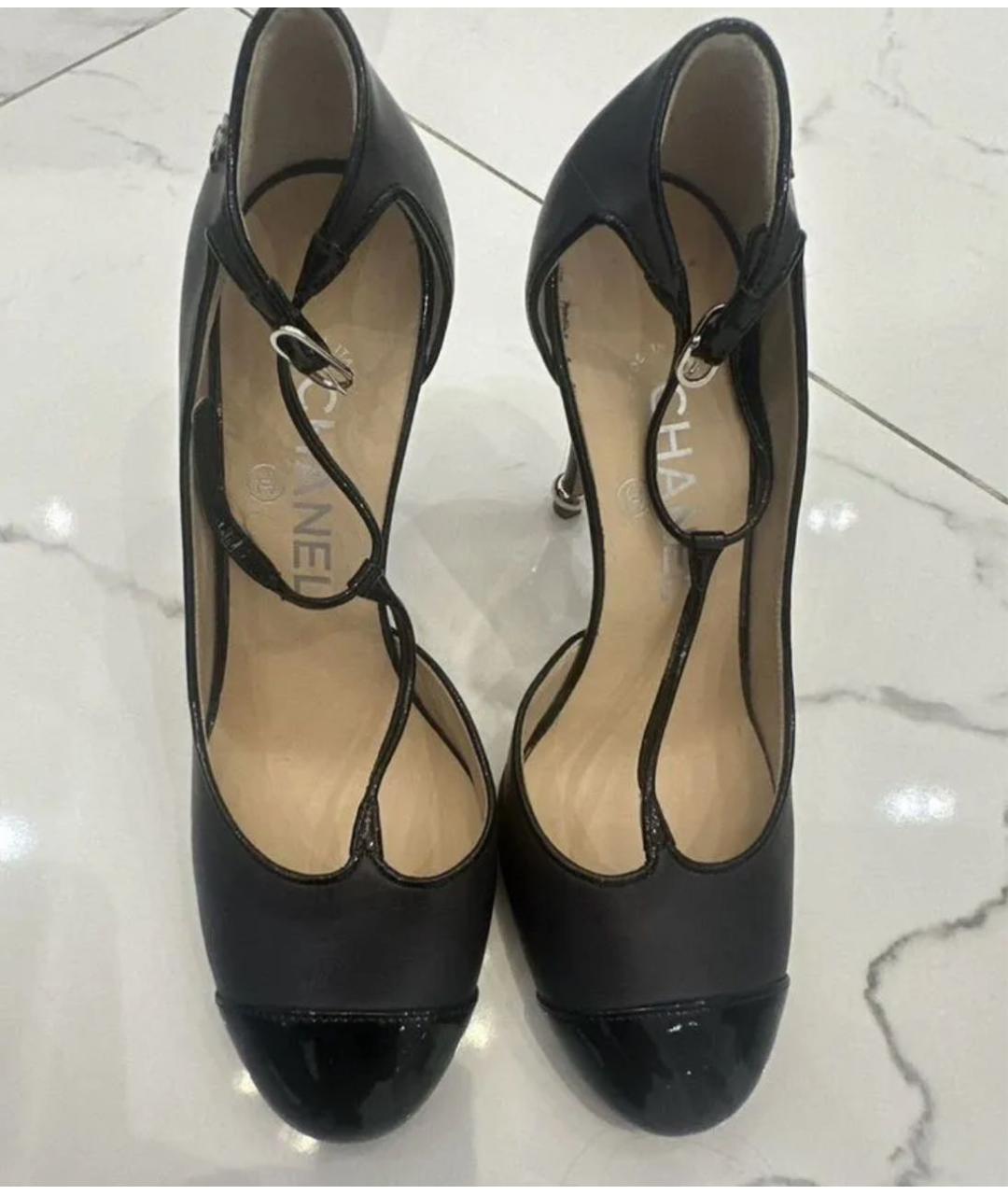 CHANEL Черные кожаные туфли, фото 5