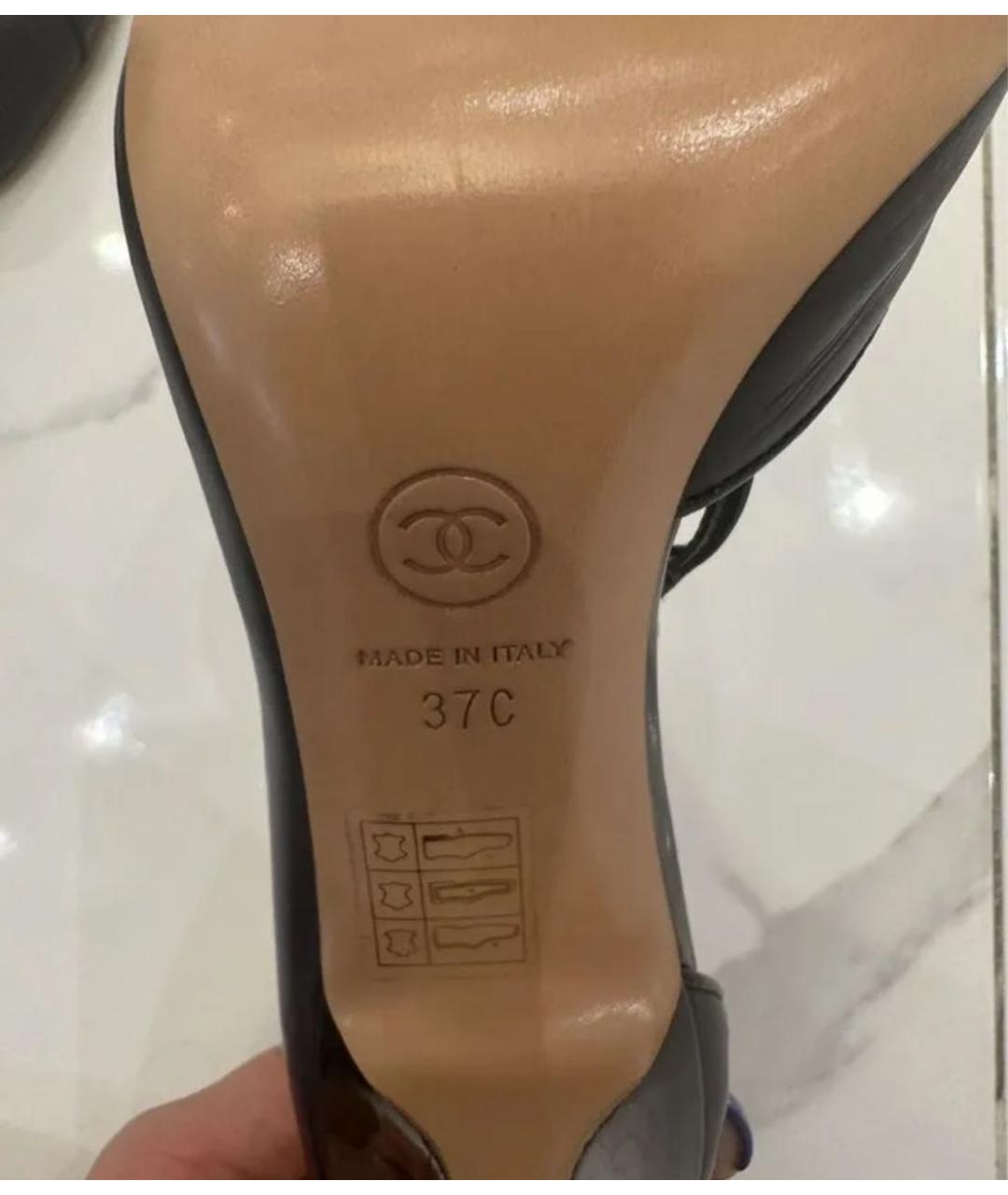 CHANEL Черные кожаные туфли, фото 3