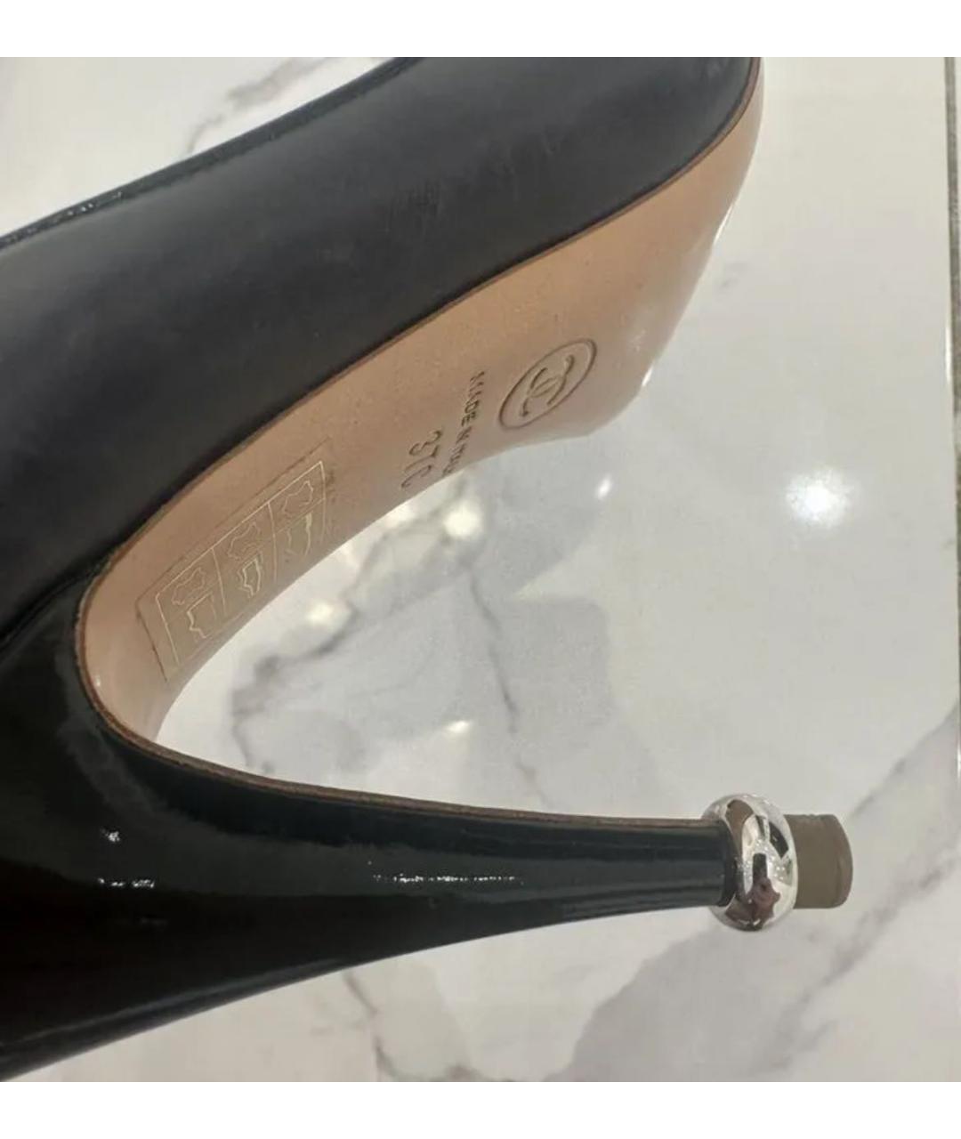 CHANEL Черные кожаные туфли, фото 4