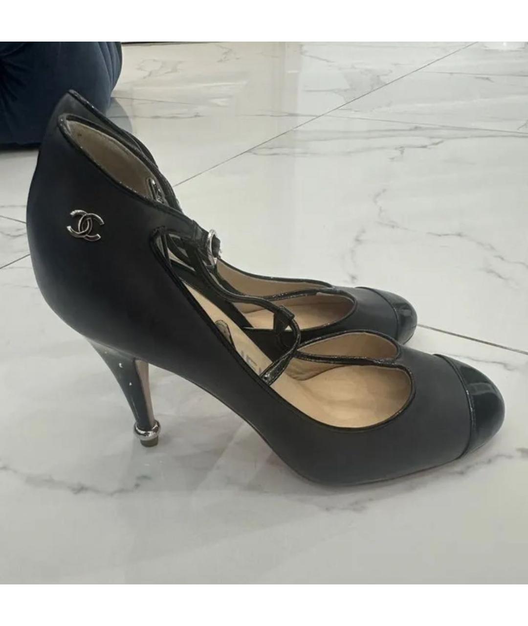 CHANEL Черные кожаные туфли, фото 2