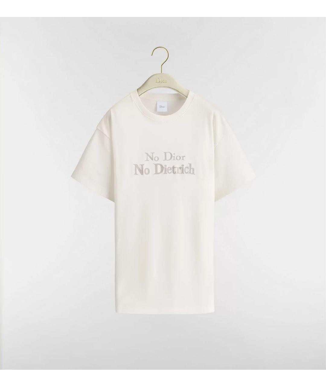 CHRISTIAN DIOR Бежевая хлопковая футболка, фото 3