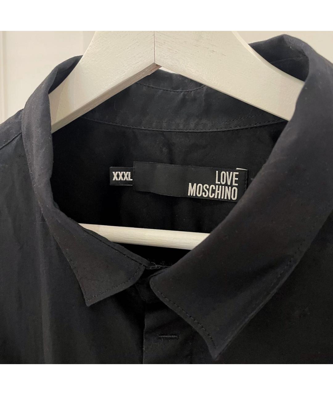 LOVE MOSCHINO Черная хлопковая кэжуал рубашка, фото 3