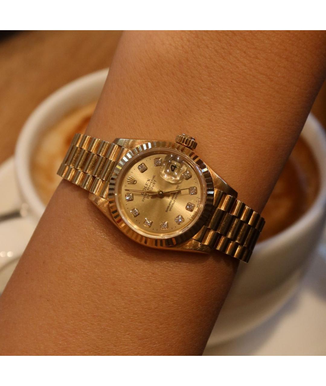 ROLEX Желтые часы из желтого золота, фото 2