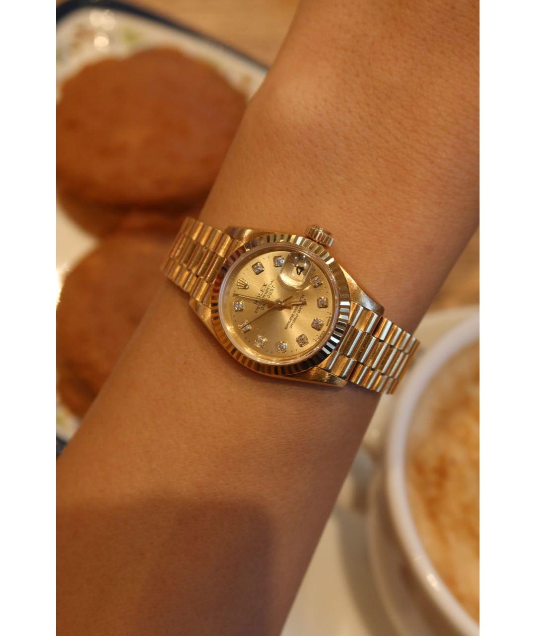 ROLEX Желтые часы из желтого золота, фото 5