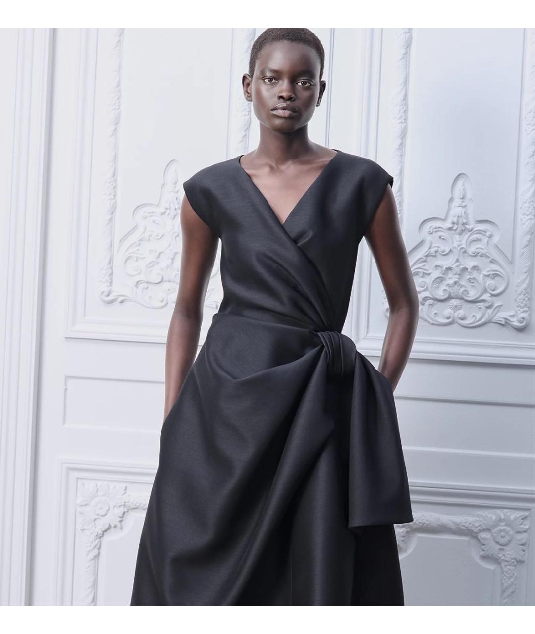 CHRISTIAN DIOR Темно-синее шерстяное платье, фото 4