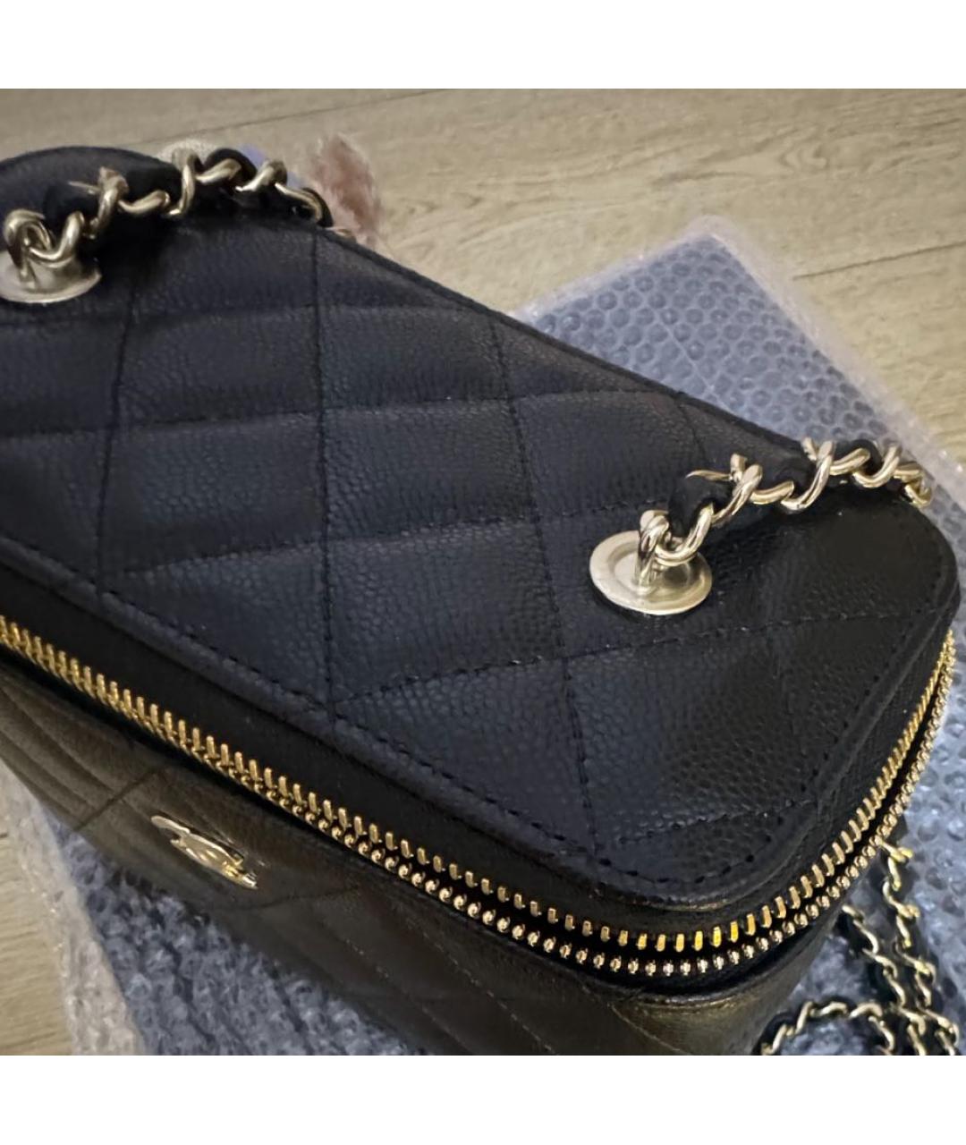 CHANEL Черная кожаная сумка через плечо, фото 8