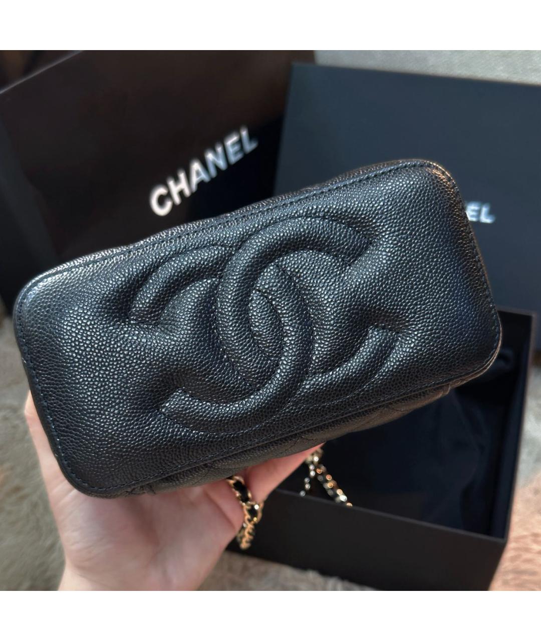 CHANEL Черная кожаная сумка через плечо, фото 7