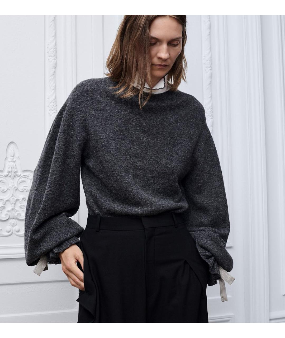 CHRISTIAN DIOR Антрацитовый шерстяной джемпер / свитер, фото 3