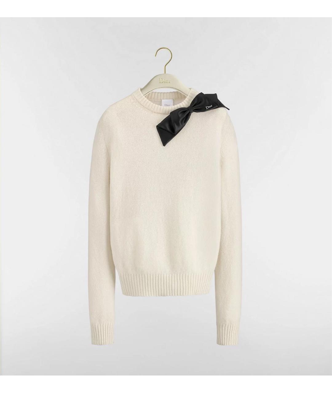 CHRISTIAN DIOR Бежевый шерстяной джемпер / свитер, фото 5