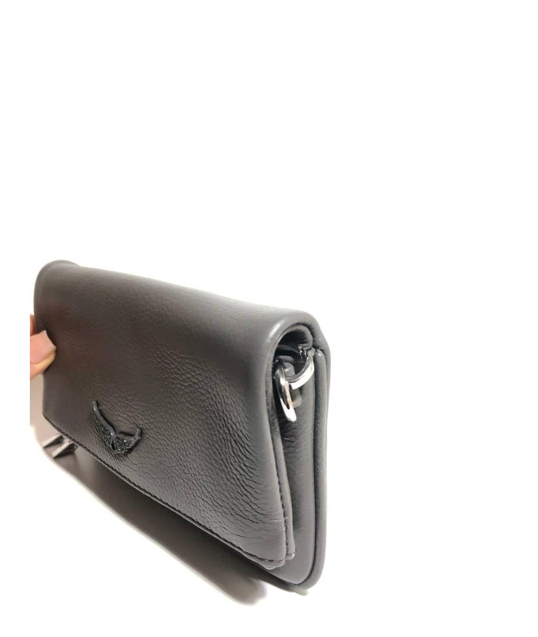 ZADIG & VOLTAIRE Серая кожаная сумка через плечо, фото 2