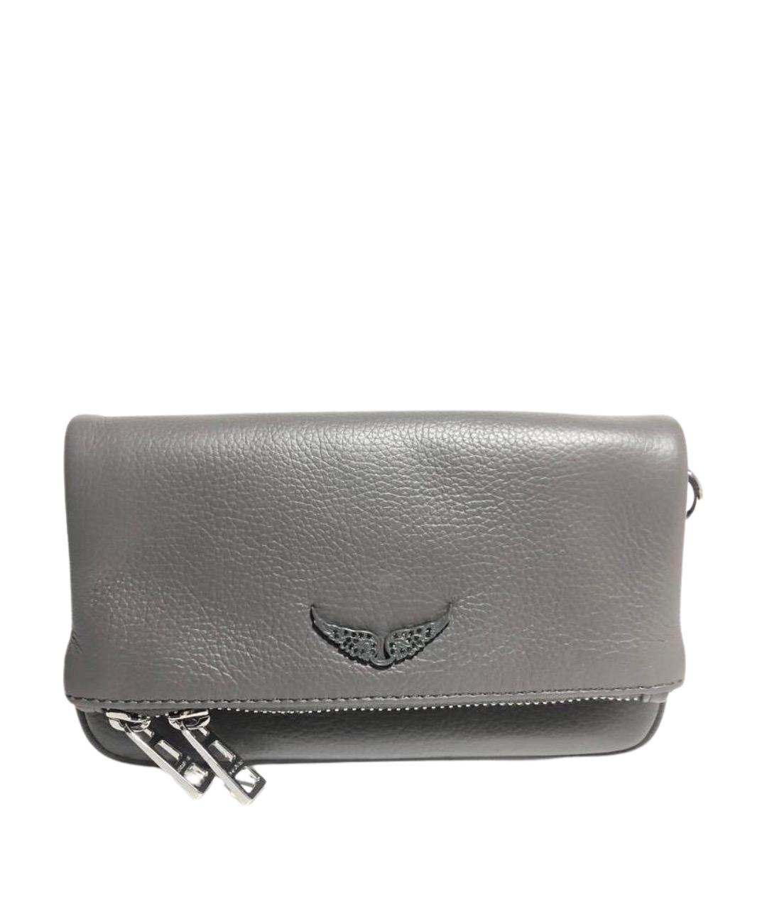 ZADIG & VOLTAIRE Серая кожаная сумка через плечо, фото 1