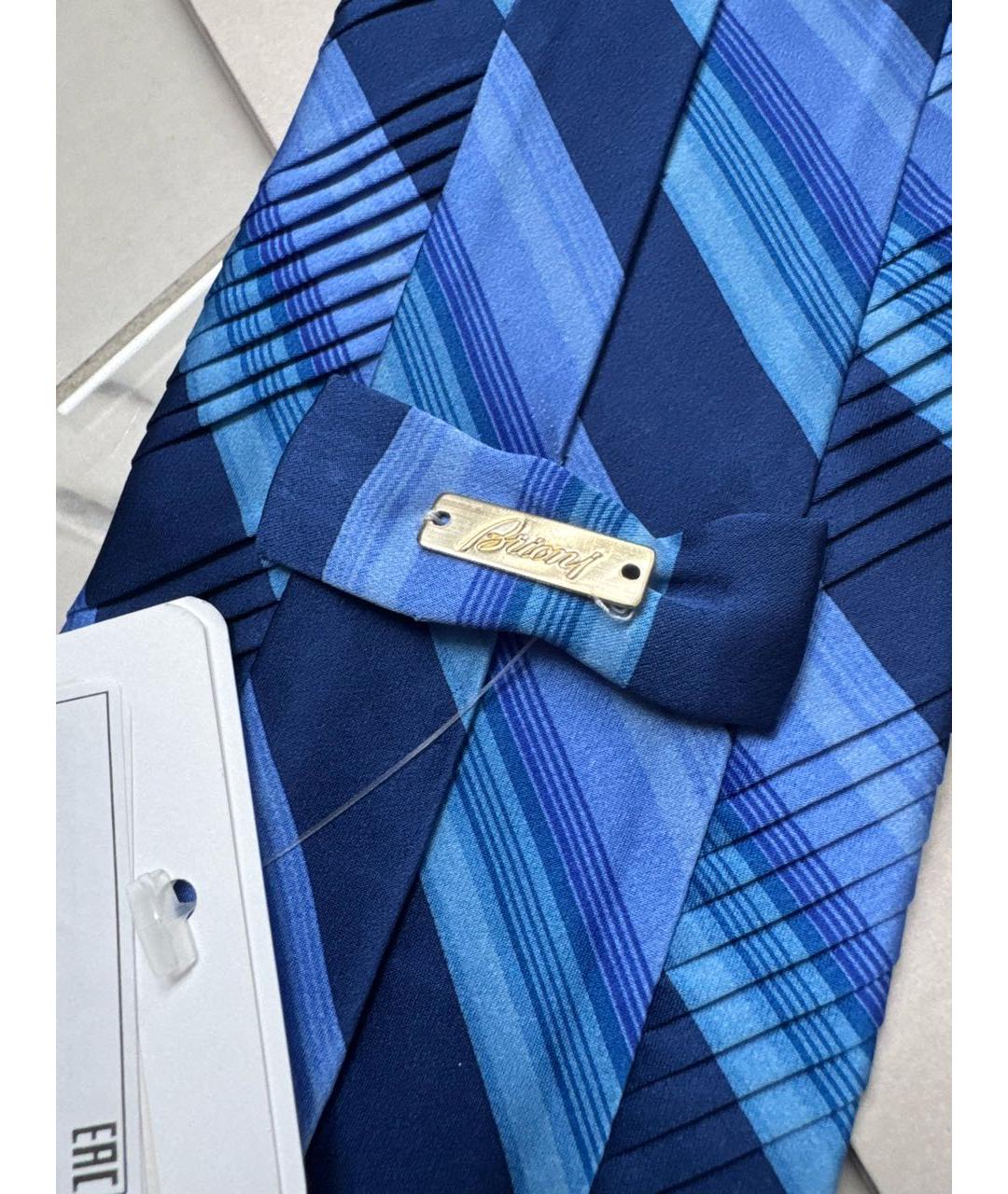 BRIONI Синий шелковый галстук, фото 5