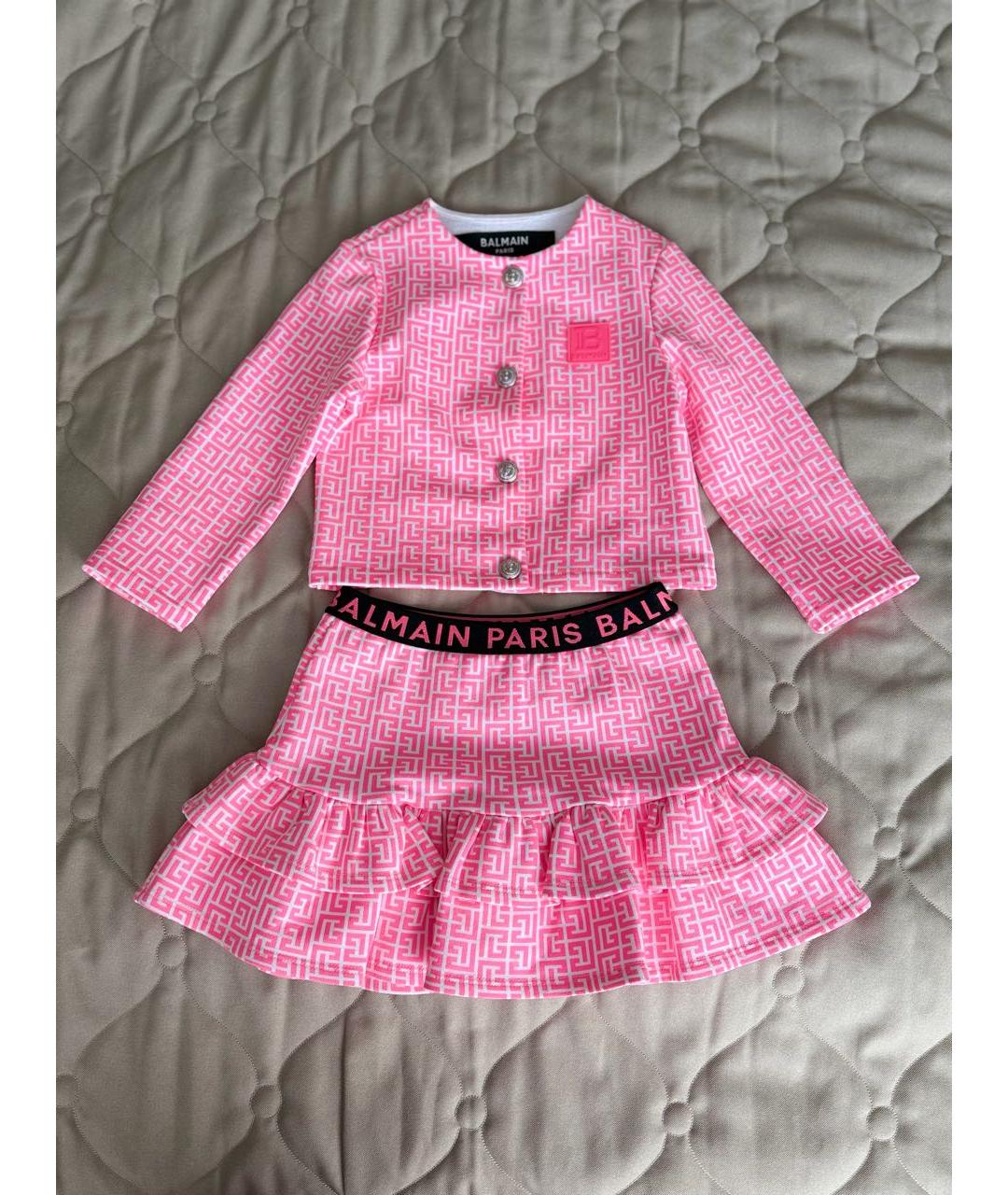BALMAIN KIDS Розовый хлопковый комплект, фото 3