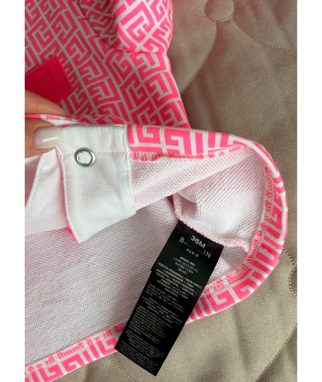 BALMAIN KIDS Розовый хлопковый комплект, фото 7