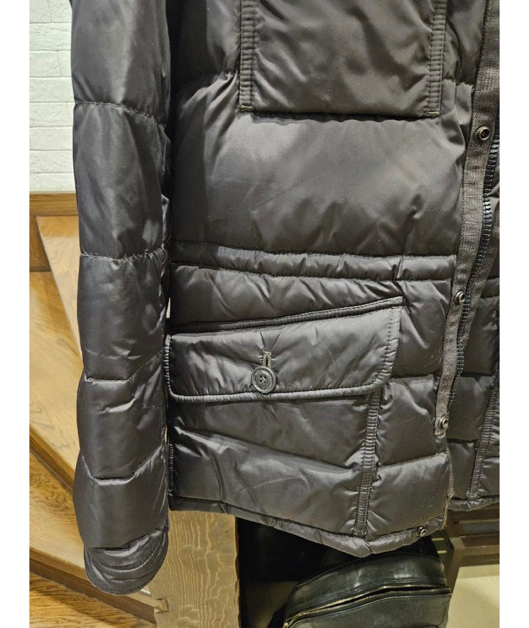 MONCLER Антрацитовый синтетический пуховик, фото 4