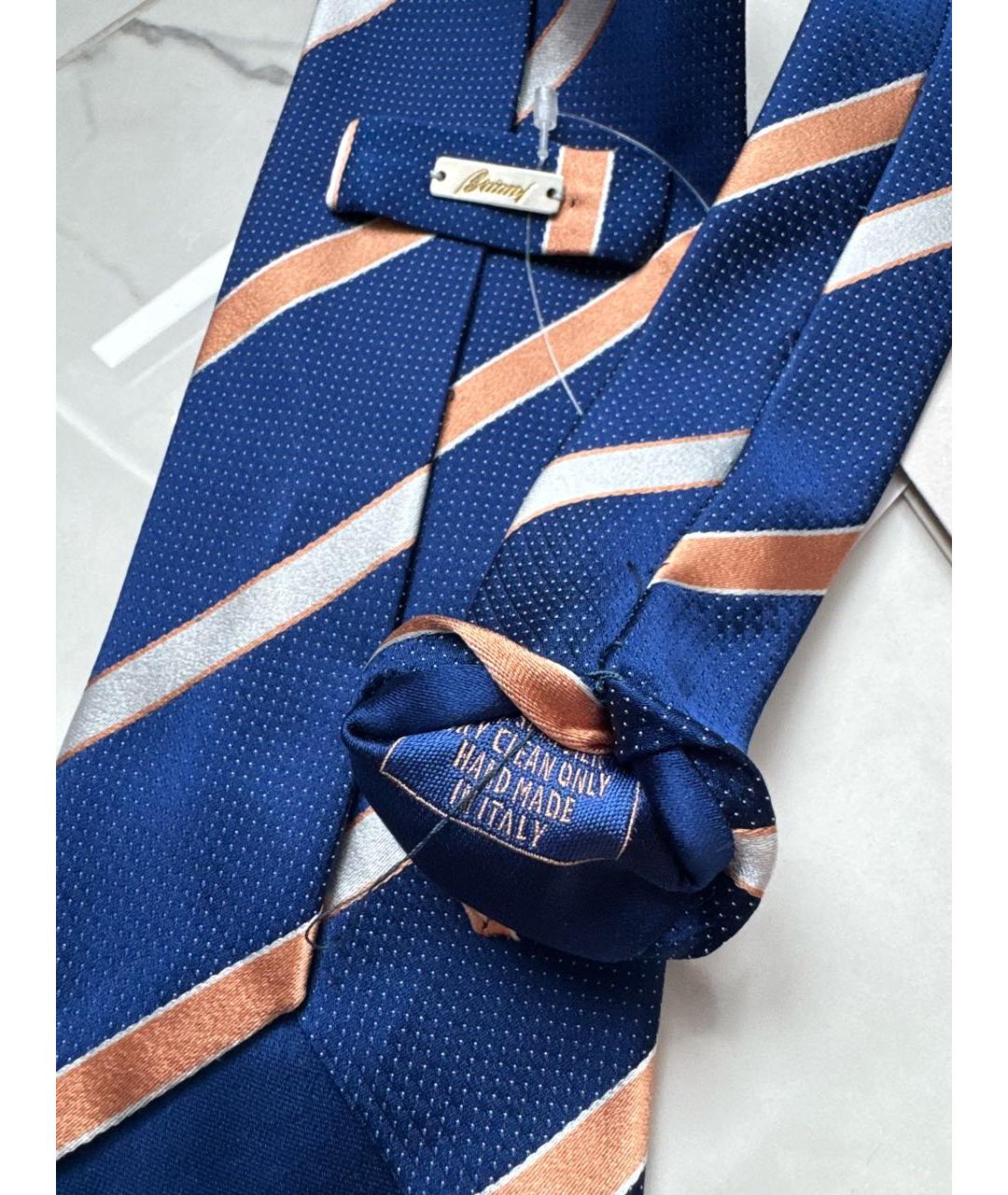 BRIONI Синий шелковый галстук, фото 6