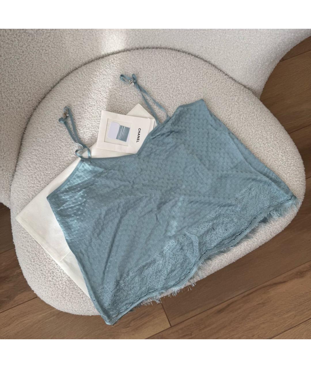 CHANEL Голубая майка, фото 2