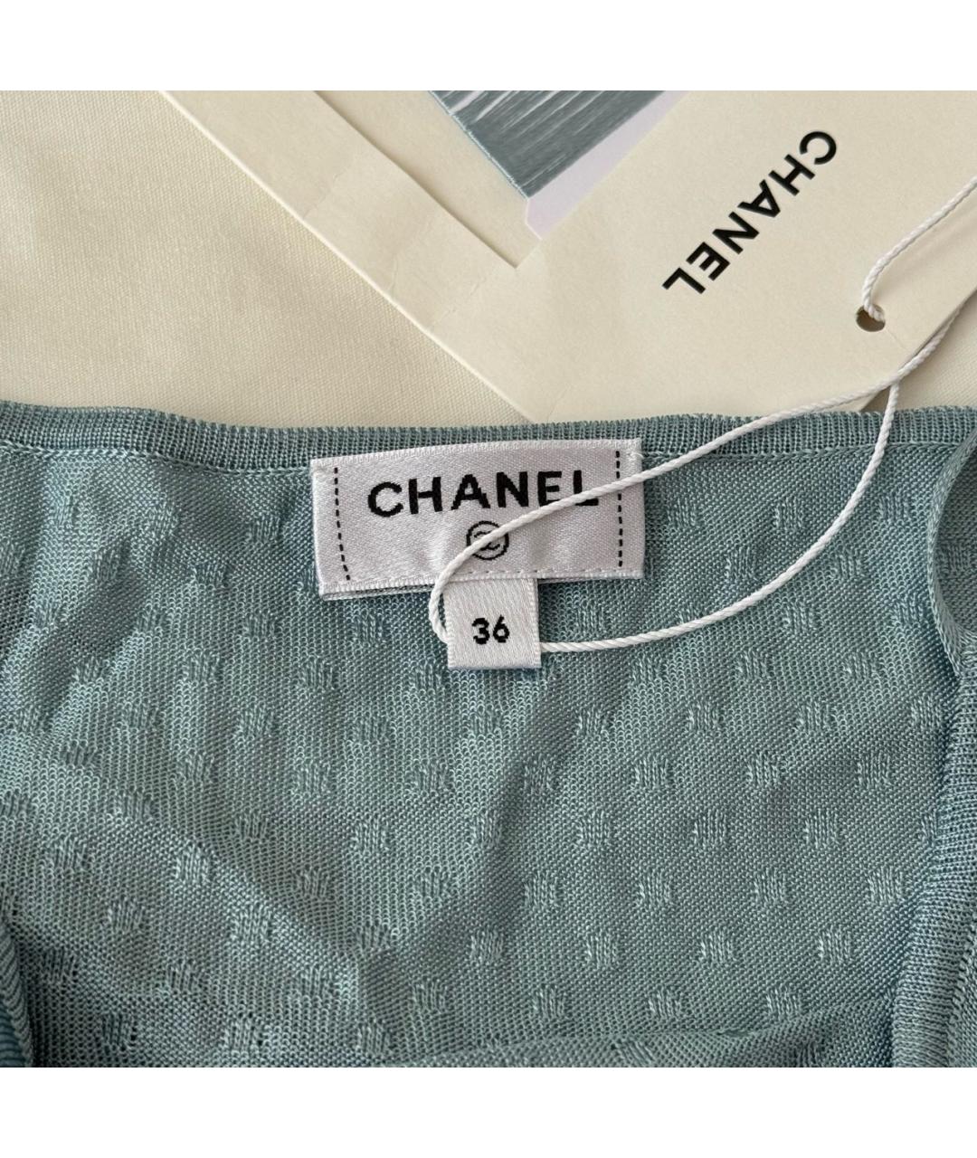 CHANEL Голубая майка, фото 4