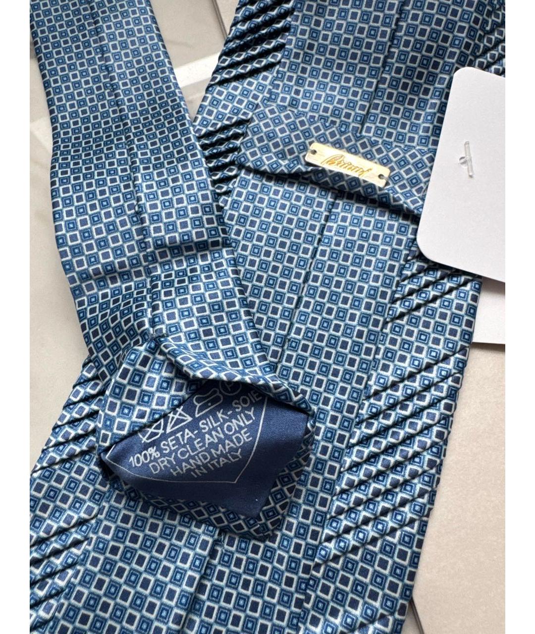 BRIONI Голубой шелковый галстук, фото 5