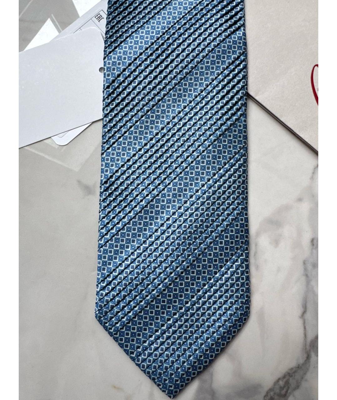 BRIONI Голубой шелковый галстук, фото 3