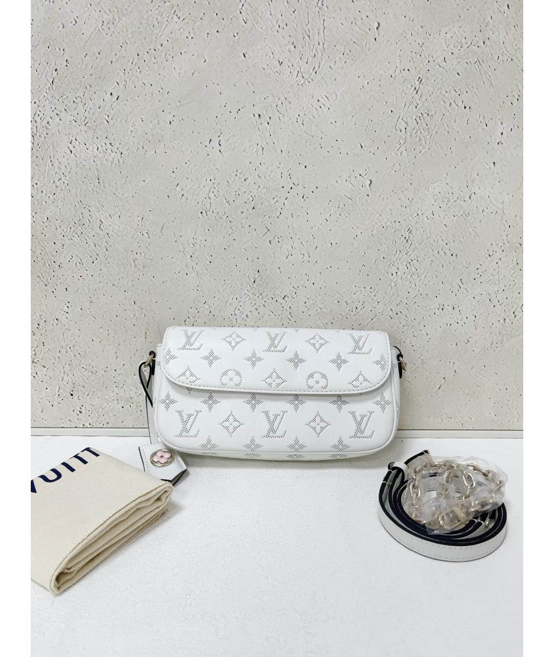 LOUIS VUITTON Белая кожаная сумка через плечо, фото 7
