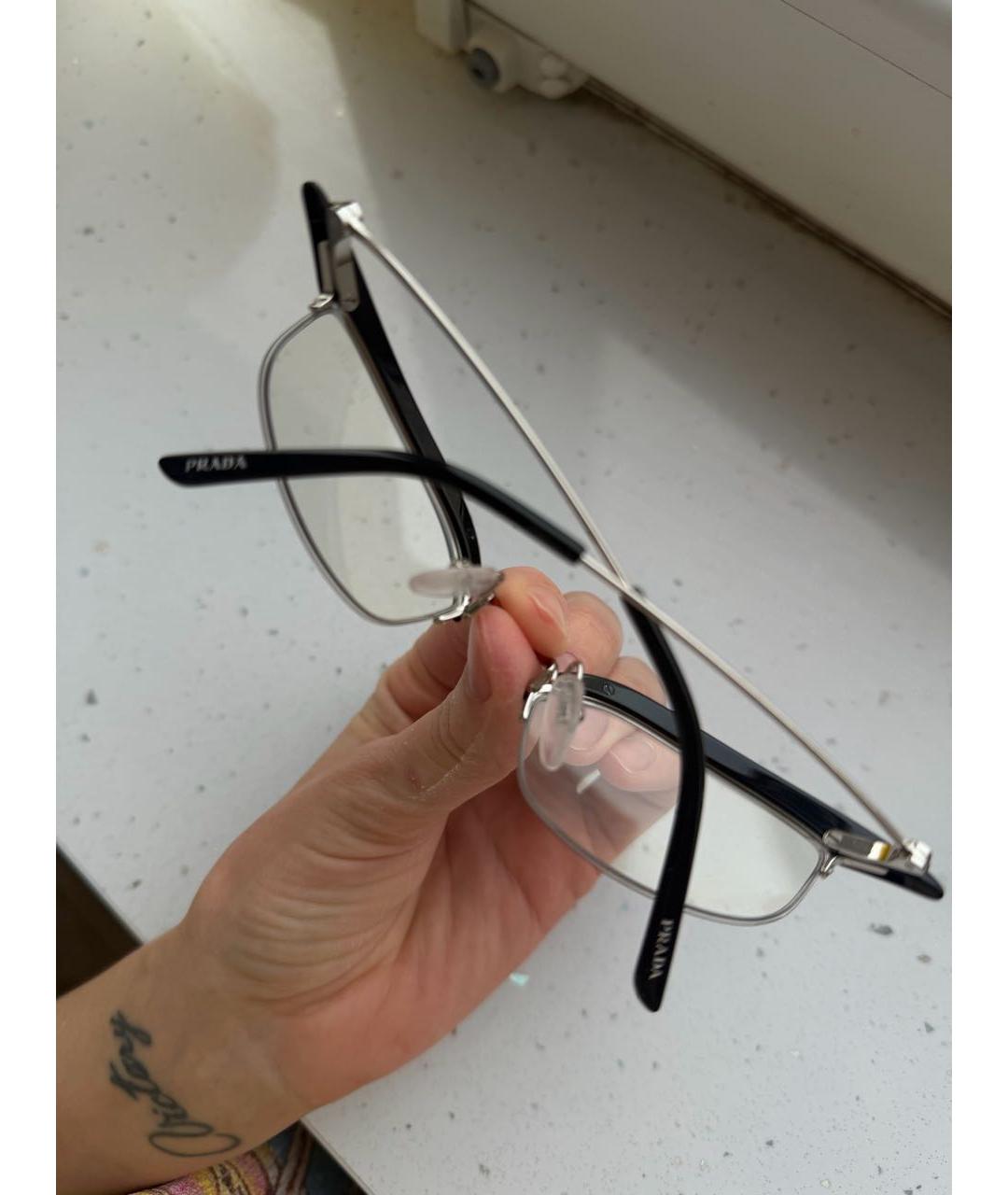 PRADA Черные металлические солнцезащитные очки, фото 3