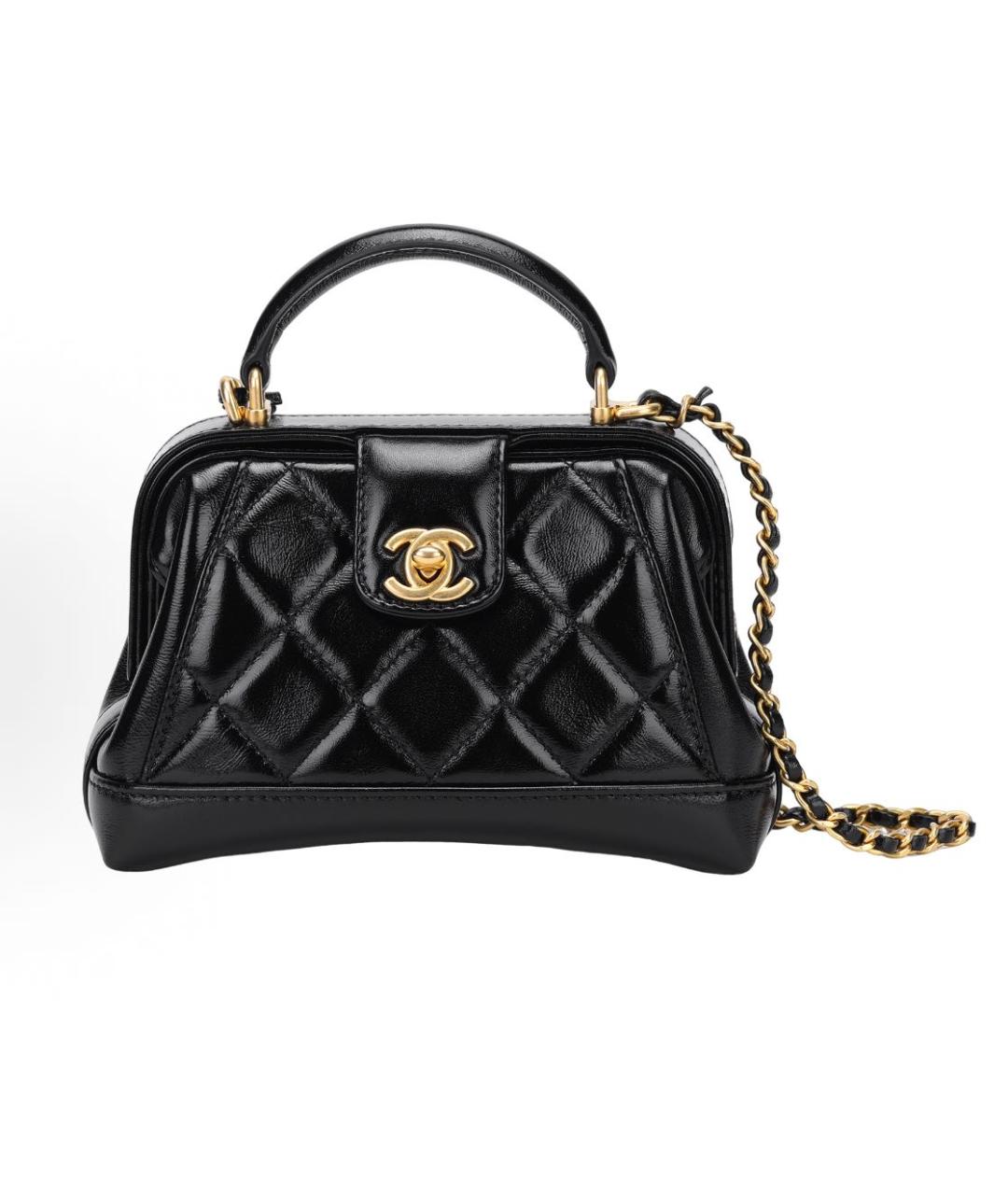 CHANEL Черная кожаная сумка через плечо, фото 9