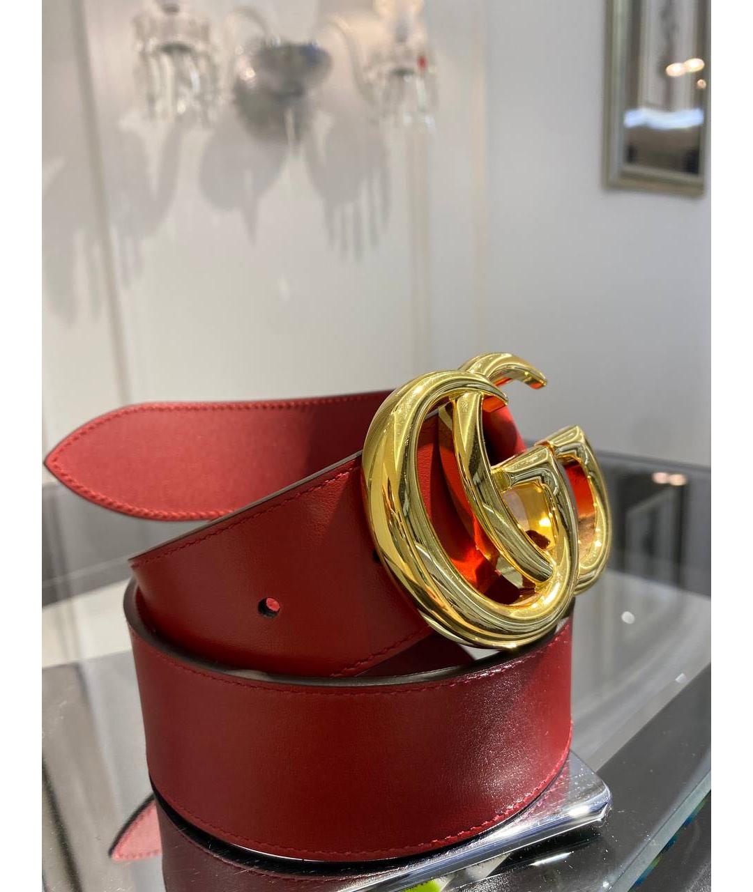 GUCCI Красный кожаный ремень, фото 3