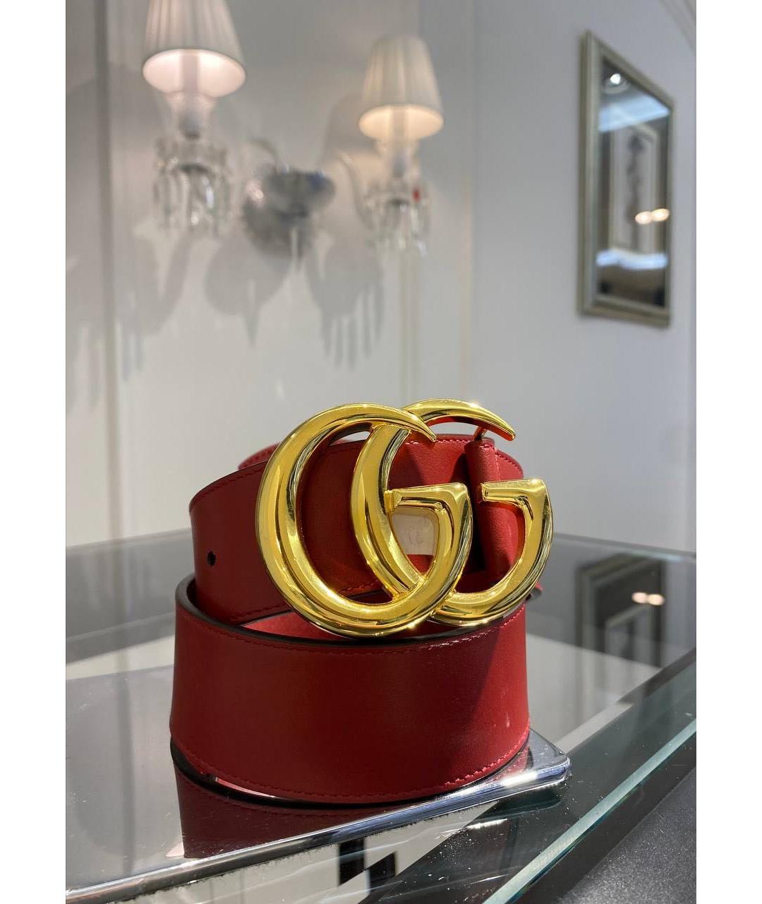 GUCCI Красный кожаный ремень, фото 2