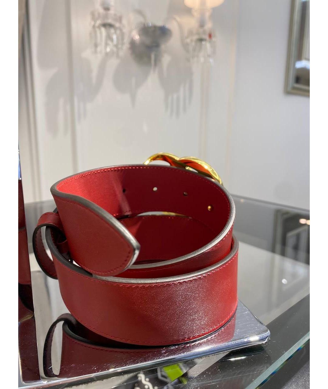 GUCCI Красный кожаный ремень, фото 4