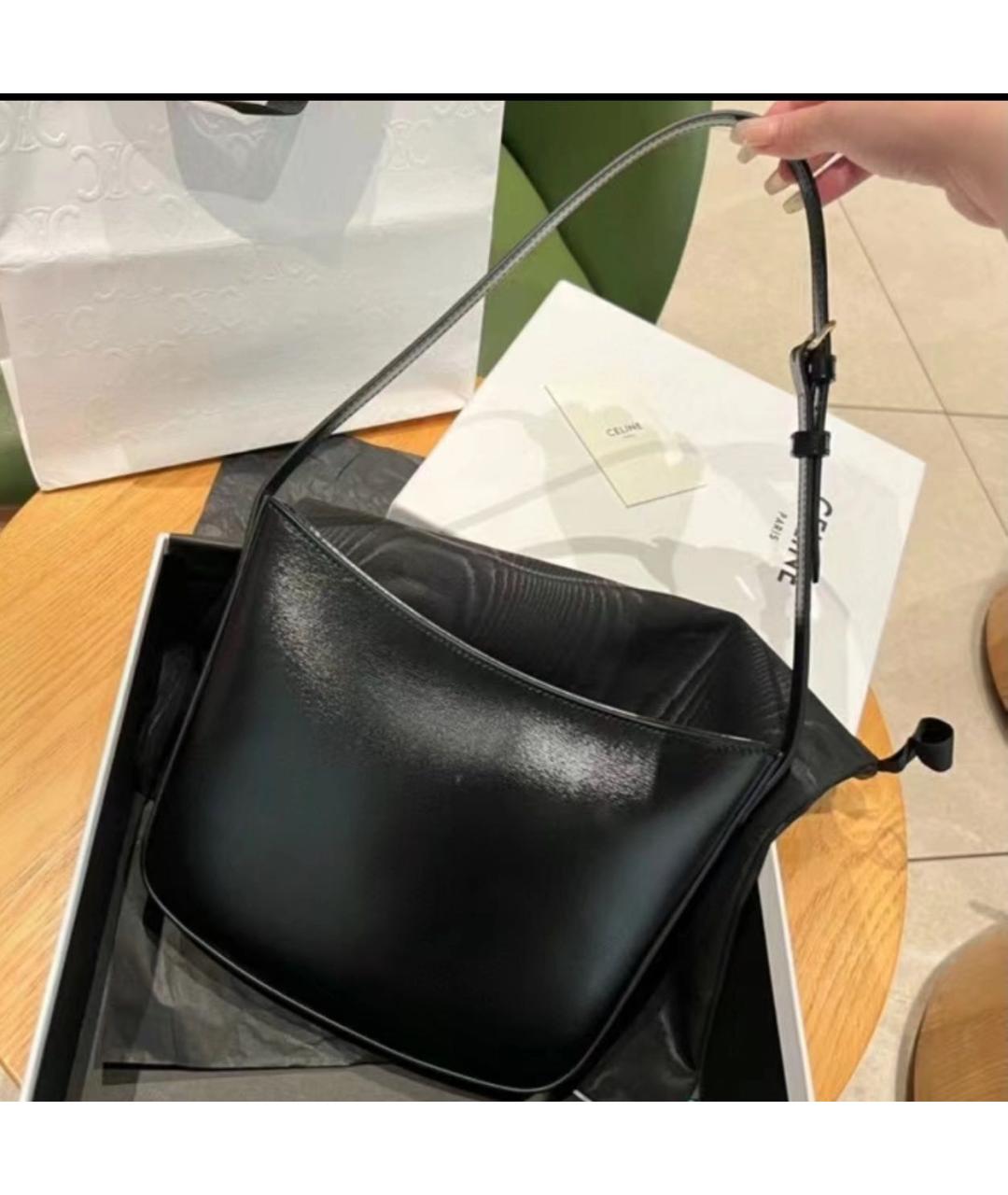 CELINE Черная кожаная сумка через плечо, фото 8