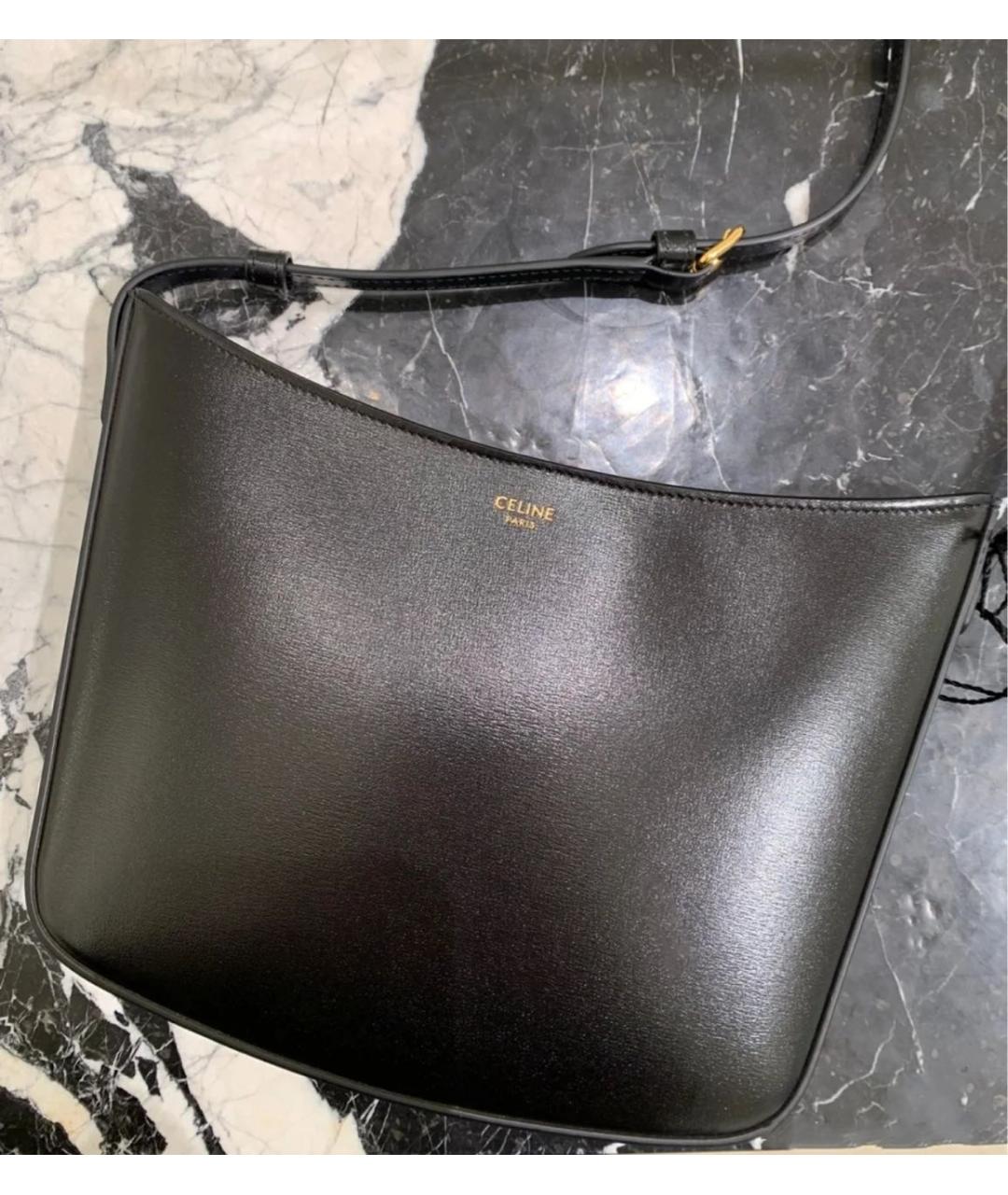 CELINE Черная кожаная сумка через плечо, фото 5