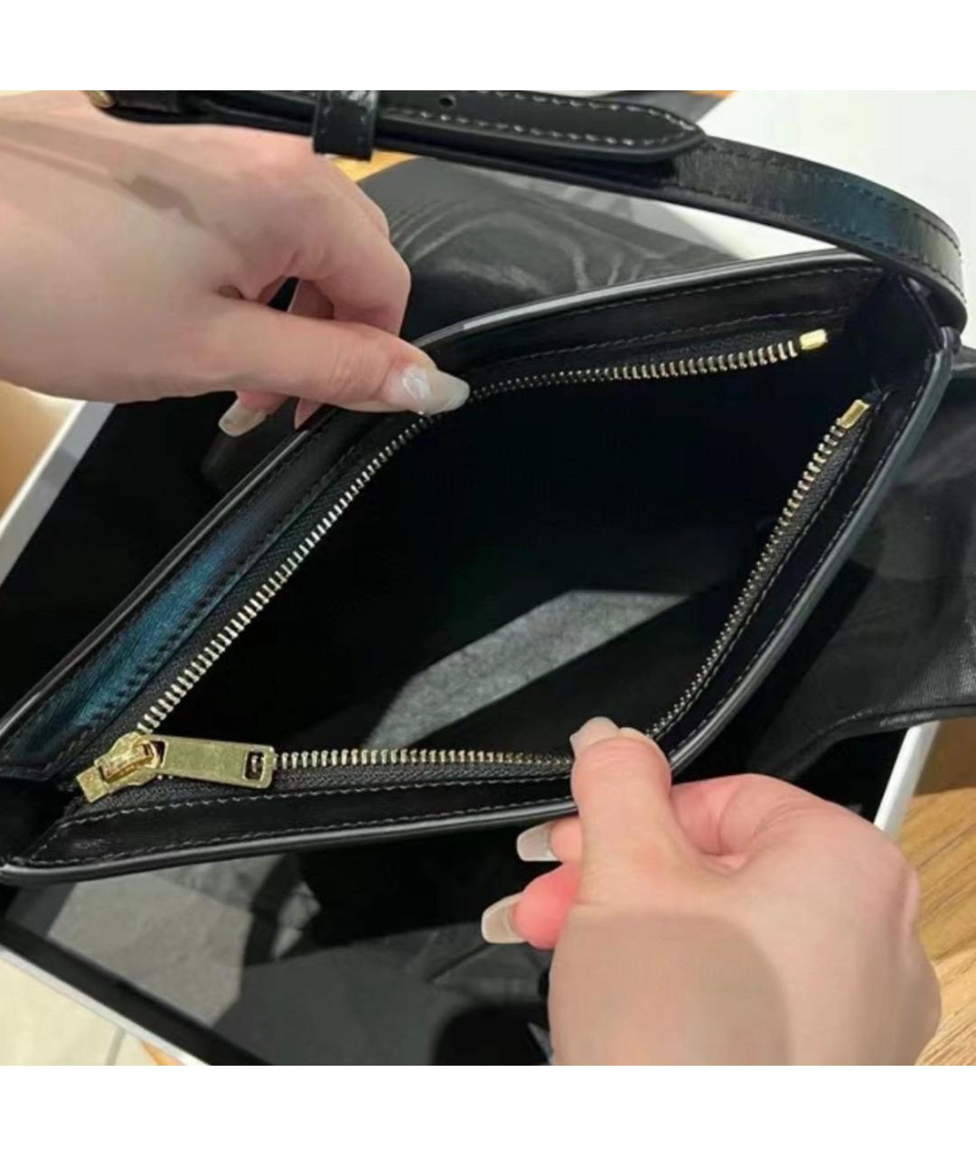 CELINE Черная кожаная сумка через плечо, фото 7