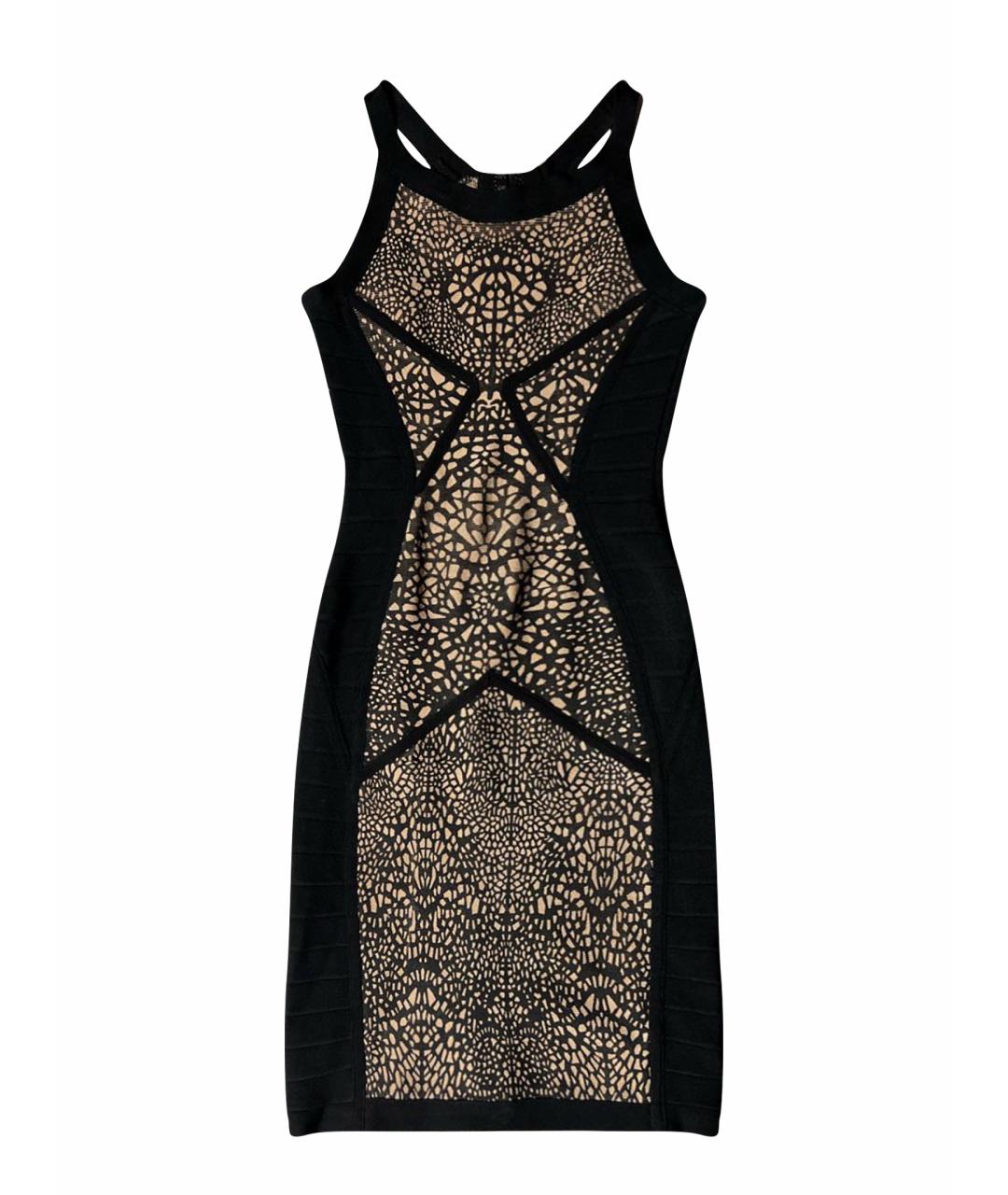 HERVE LEGER Черное вискозное коктейльное платье, фото 1