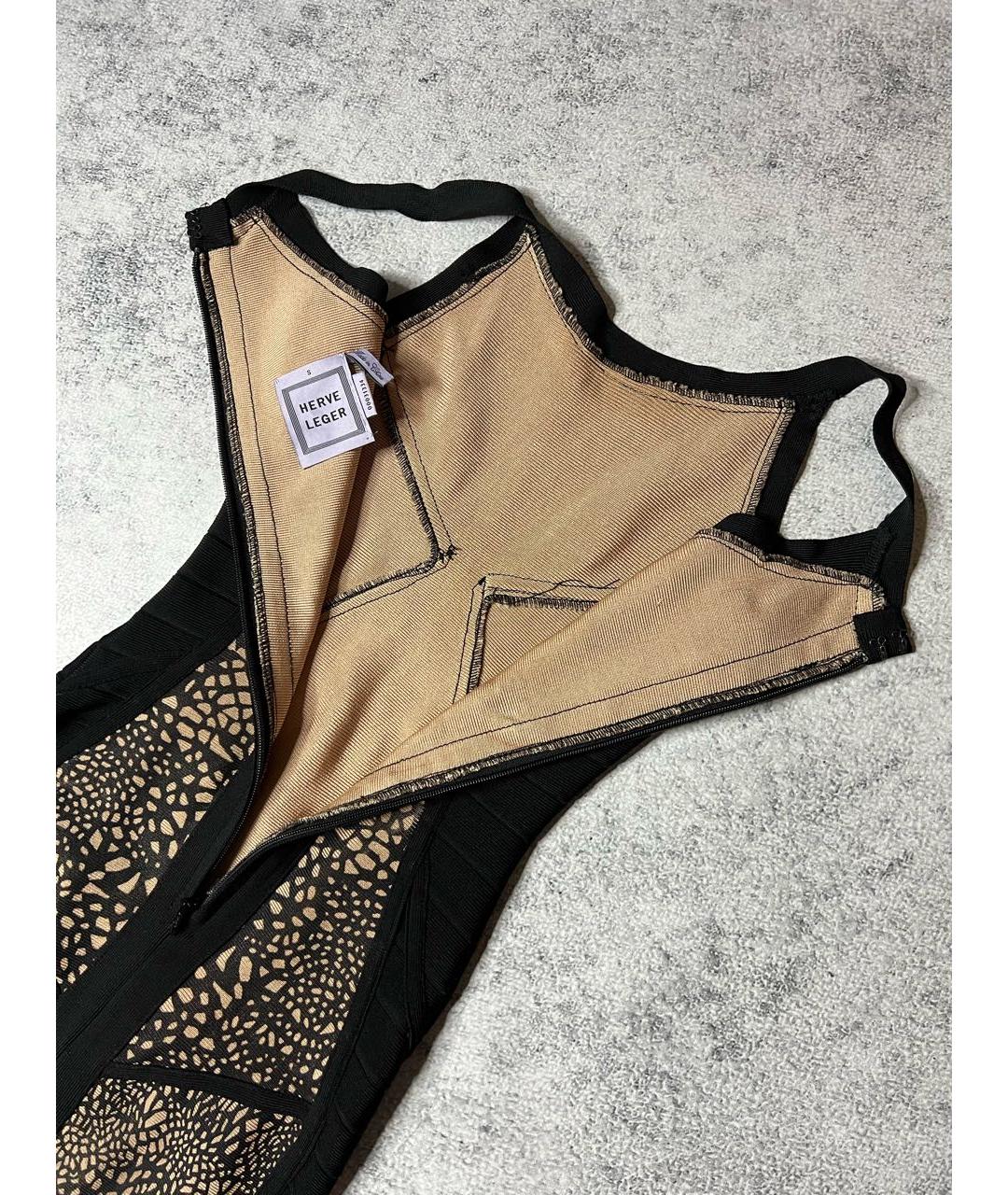 HERVE LEGER Черное вискозное коктейльное платье, фото 7