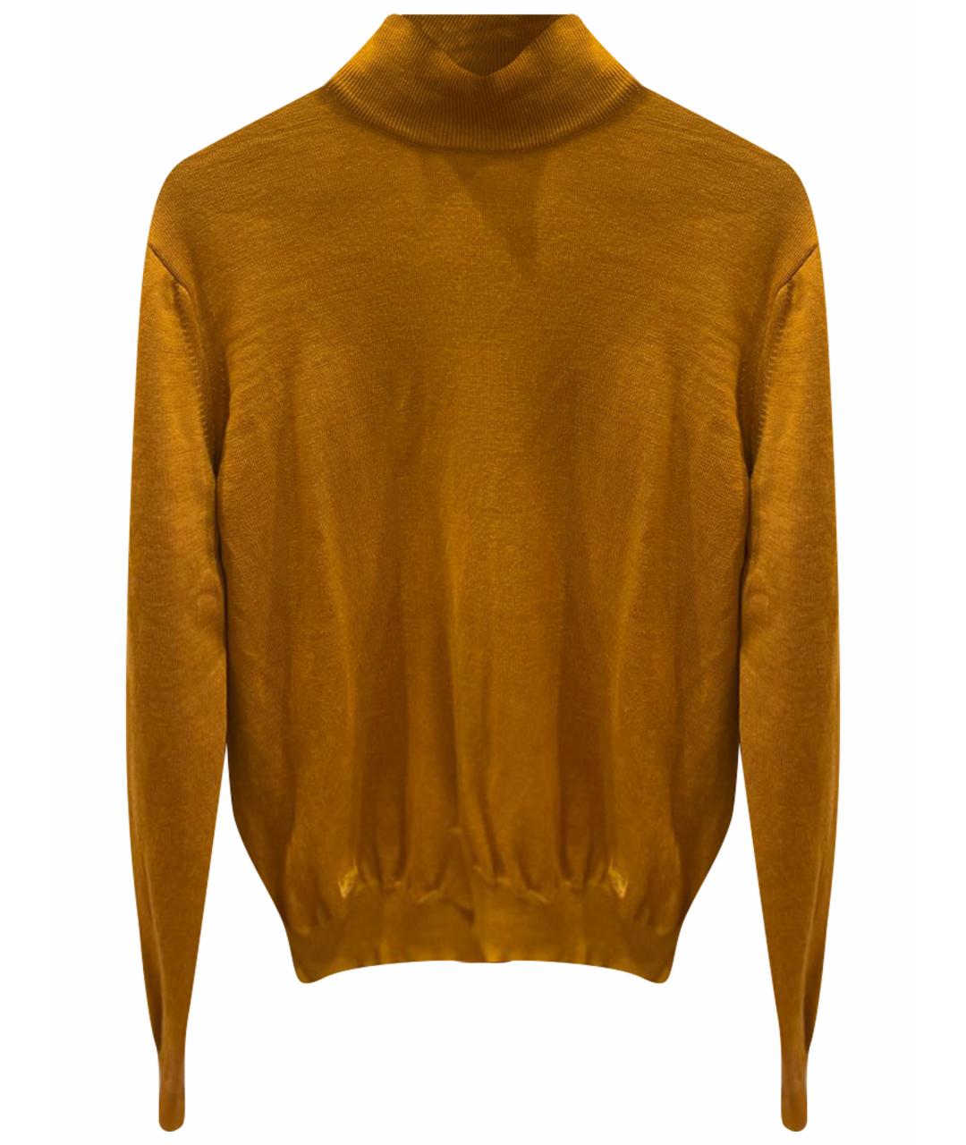 CORNELIANI Горчичная шерстяная водолазка, фото 1