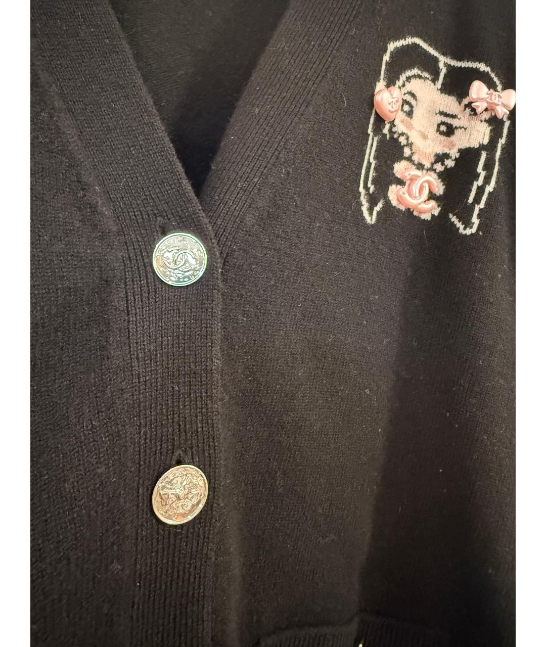 CHANEL Черный кашемировый кардиган, фото 4