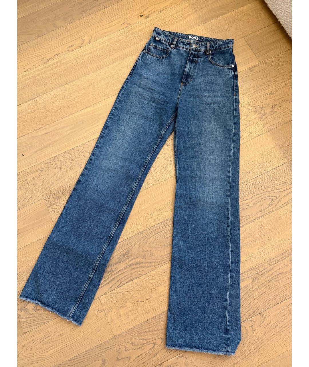 HUGO BOSS Синие хлопковые джинсы клеш, фото 8