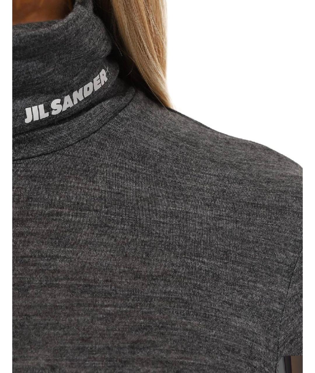 JIL SANDER Серая шерстяная водолазка, фото 4