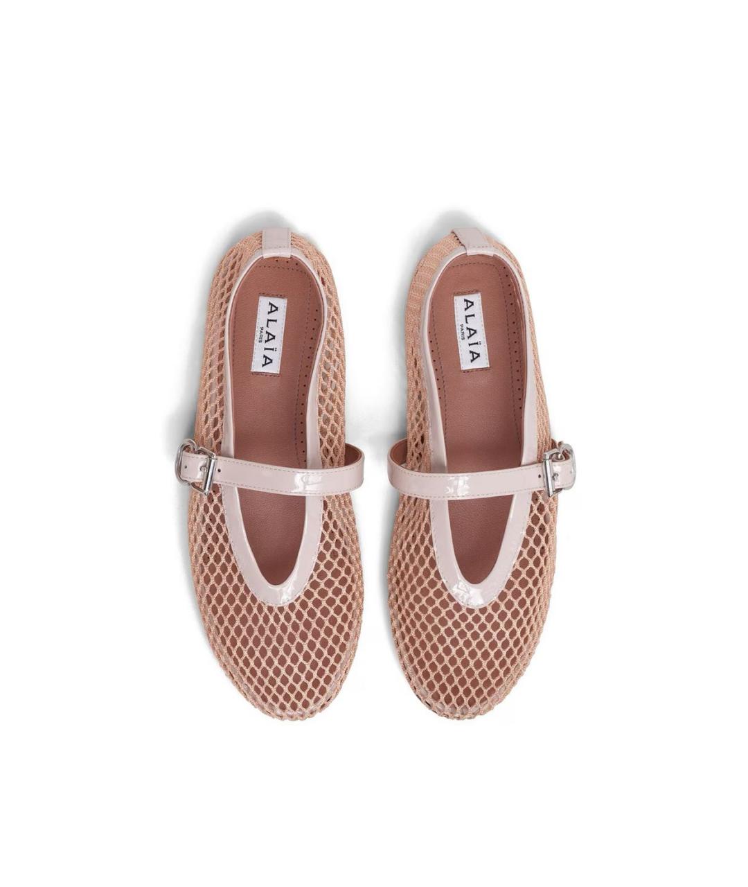 ALAIA Бежевые балетки из лакированной кожи, фото 5
