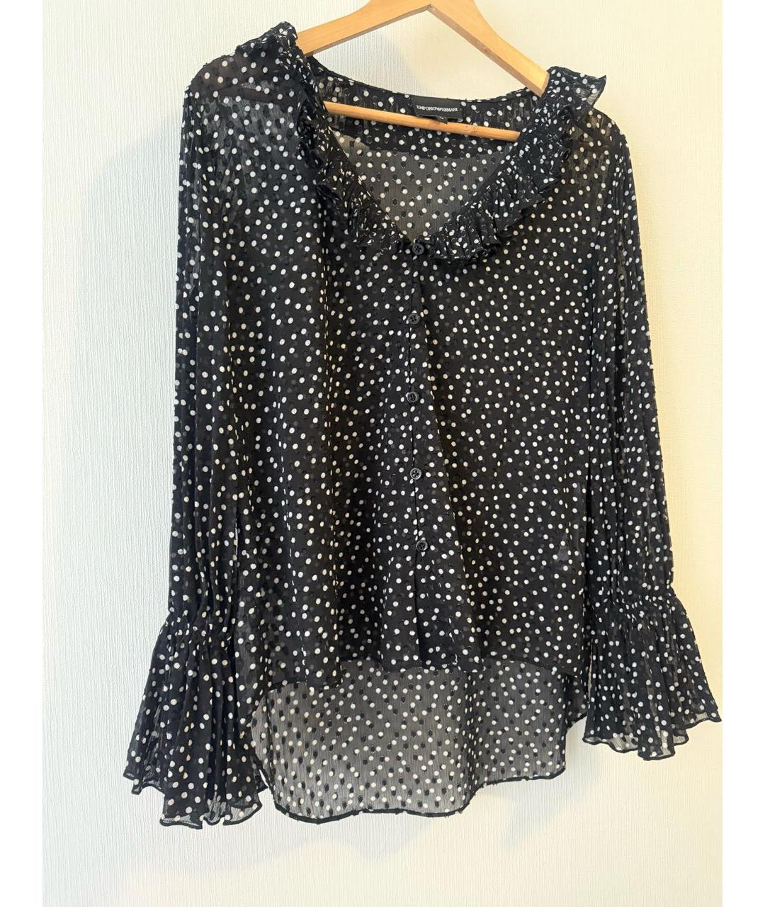 EMPORIO ARMANI Черная полиэстеровая блузы, фото 6