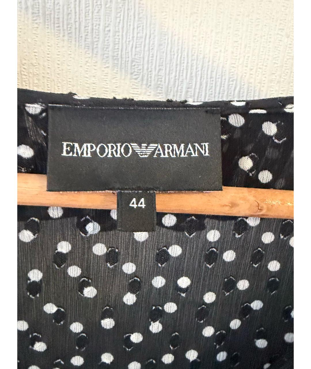 EMPORIO ARMANI Черная полиэстеровая блузы, фото 2